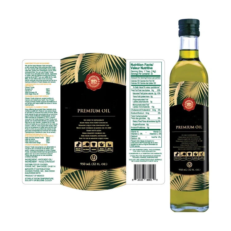 Cooking Oil Labels